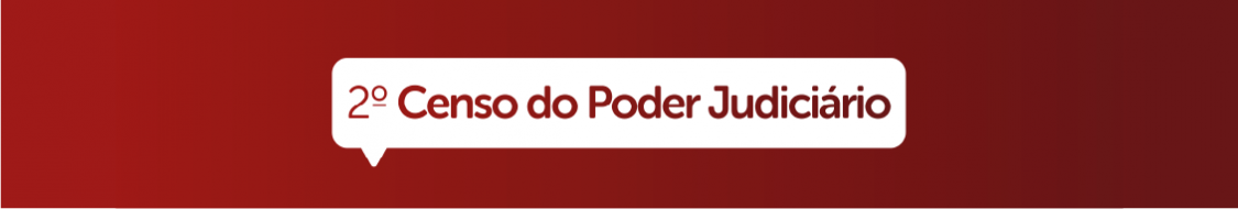 Arte com fundo vermelho em degradê para o vinho e um balão branco que está escrito: 2º Censo do Poder Judiciário