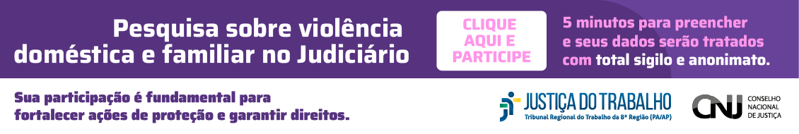 #ParaTodosVerem: Arte gráfica nas cores roxo e rosa. No card, o texto: Pesquisa sobre violência doméstica e familiar no âmbito d