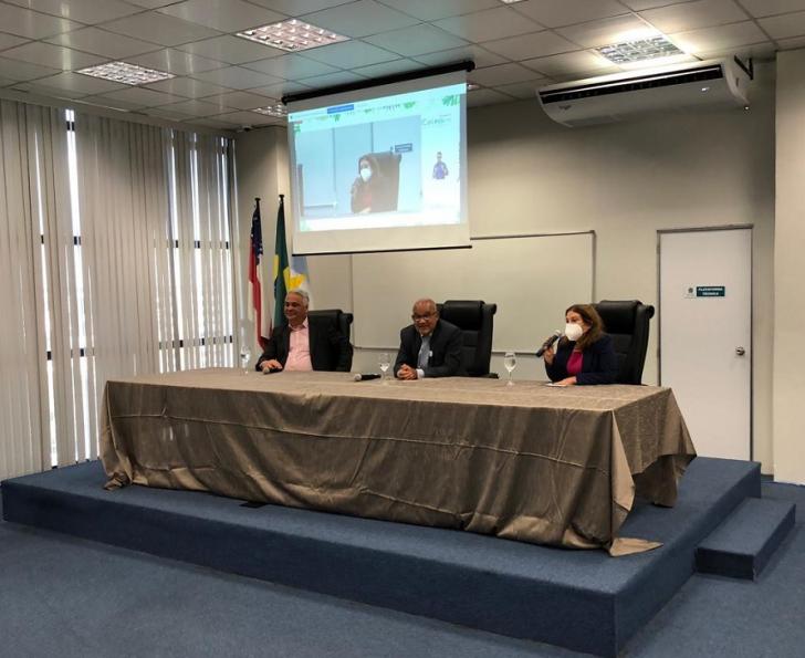 Foto da desembargadora Francisca Formigosa durante a 31ª Reunião do Colégio de Ouvidores da Justiça do Trabalho (Coleouv)