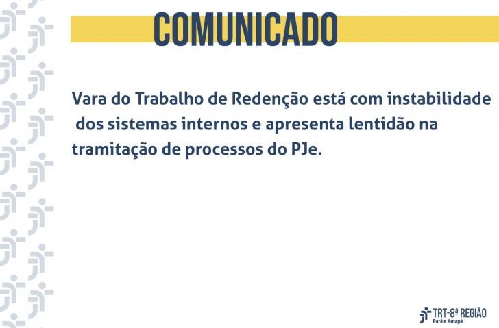 Arte com fundo branco, uma faixa amarela acima e o texto "Comunicado" em azul escuro.