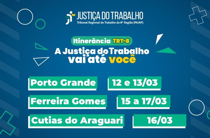 Arte gráfica da Itinerância nas cores azul, verde e amarelo