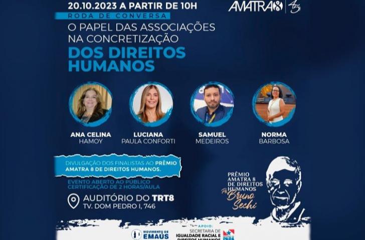 Arte gráfica nas cores azul escuro, azul claro e branco.