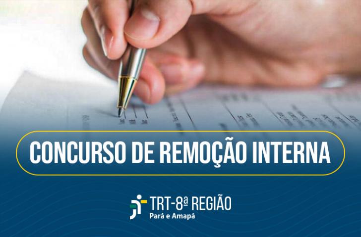 Arte gráfica nas cores azul, branca e amarela, com a seguinte frase: concurso de remoção interna.