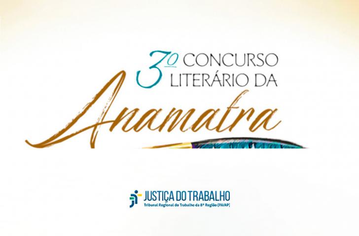 Arte gráfica com fundo amarelo. Centralizado o seguinte texto: 3º Concurso Literário da Anamatra.
