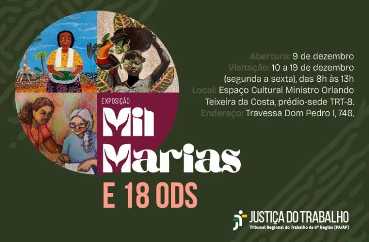 Descrição de imagem: Arte gráfica com fundo verde. À direita, o texto: abertura: 9 de dezembro. Visitação: 10 a 19 de dezembro 
