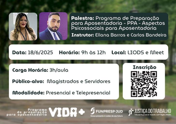 Card Digital com texto no centro da imagem: Programa de Preparação para Aposentadoria - Aspectos Psicossociais para Aposentador