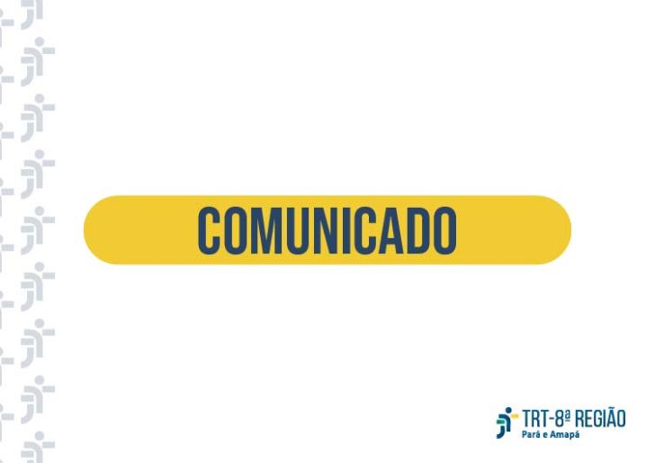 #ParaTodosVerem: Arte gráfica nas cores branca, azul e amarela. Na parte superior, a palavra: Comunicado. No rodapé a logo do TR