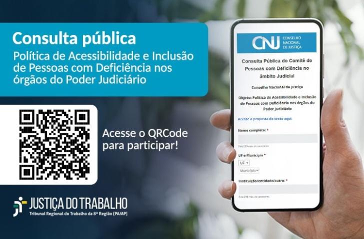 Arte colorida com informações sobre a consulta pública.
