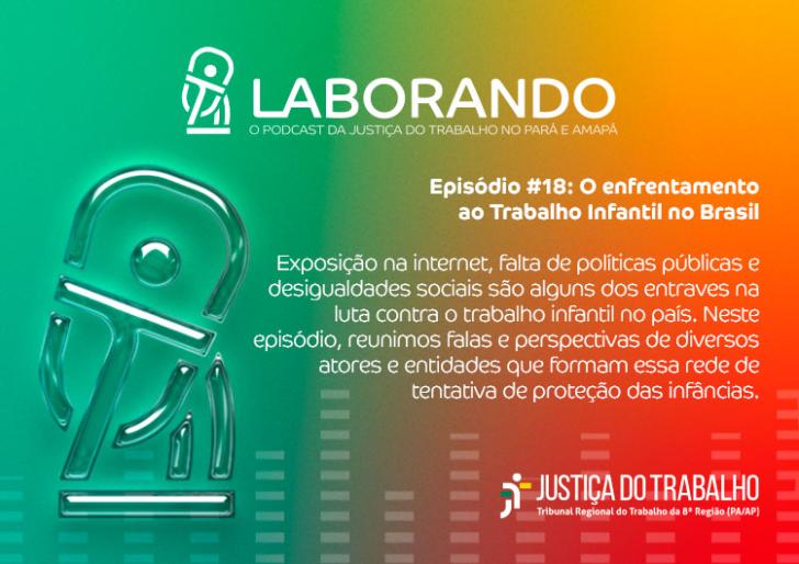 Arte gráfica com o tema do laborando.