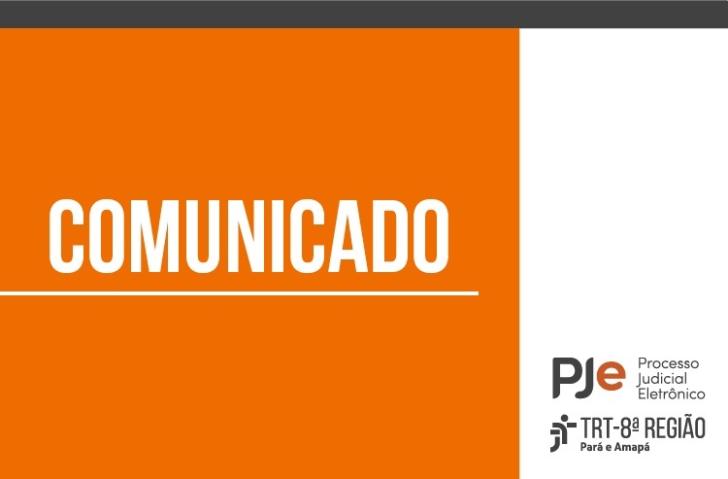 Arte gráfica nas cores laranja e branca. No lado esquerdo centralizado, a palavra Comunicado. No rodapé do lado direito, a logo