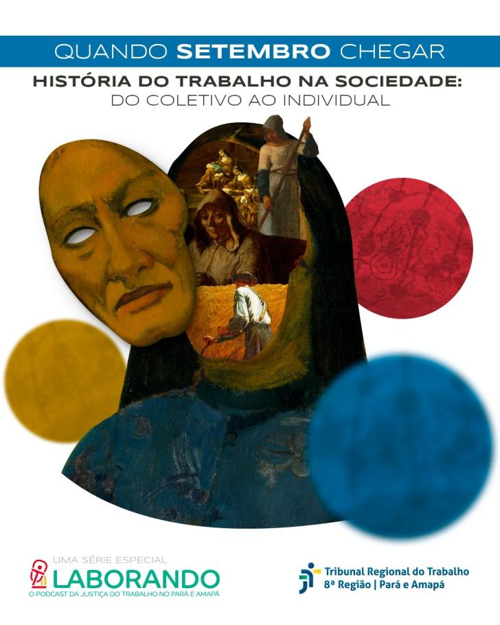 Arte gráfica colorida fazendo alusão a estreia da série de podcast "Quando Setembro Chegar". 