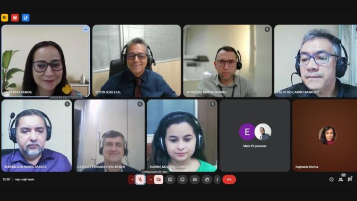 Foto da sala de aula virtual da oficina, que reúne homens e mulheres que atuam no TRT-8