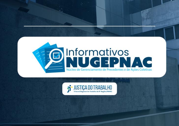 #ParaTodosVerem: Arte gráfica nas cores azul e branco. Centralizado em uma tarje na cor branca o texto: Informativos NUGEPNAC - 