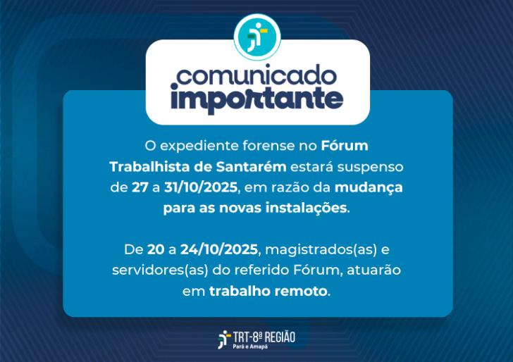#ParaTodosVerem: Card com as cores azul e branco. Centralizado no cabeçalho em uma tarje branca os dizeres: Comunicado important