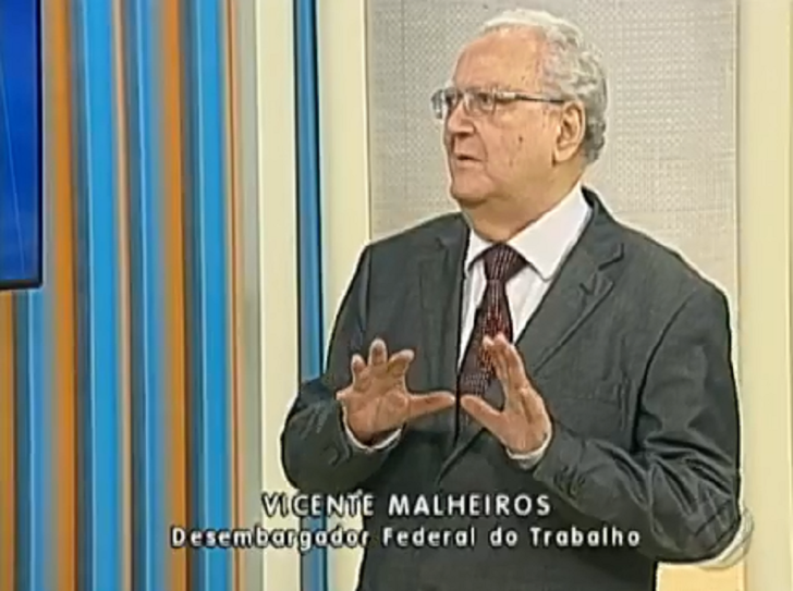 Imagem do desembargador decano no programa Jornal Liberal