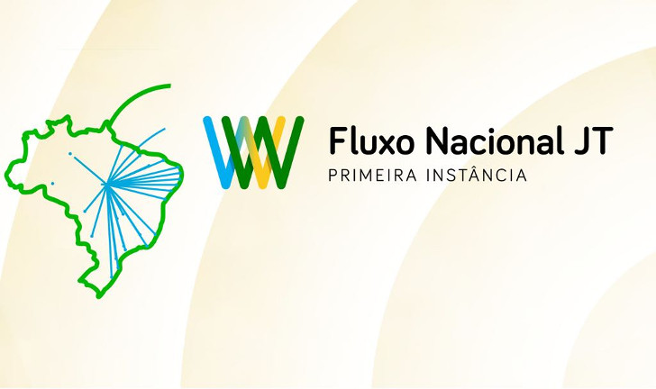 Imagem com logo e nome do projeto Fluxo Nacional JT - primeira instância