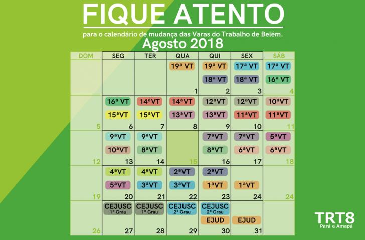 Confira os dias das mudanças das Varas