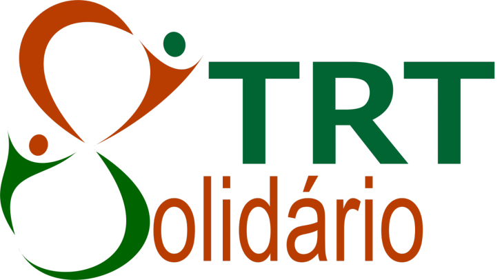 logomarca em fundo branco com os dizeres TRT8 Solidário, nas cores verde e vermelho.