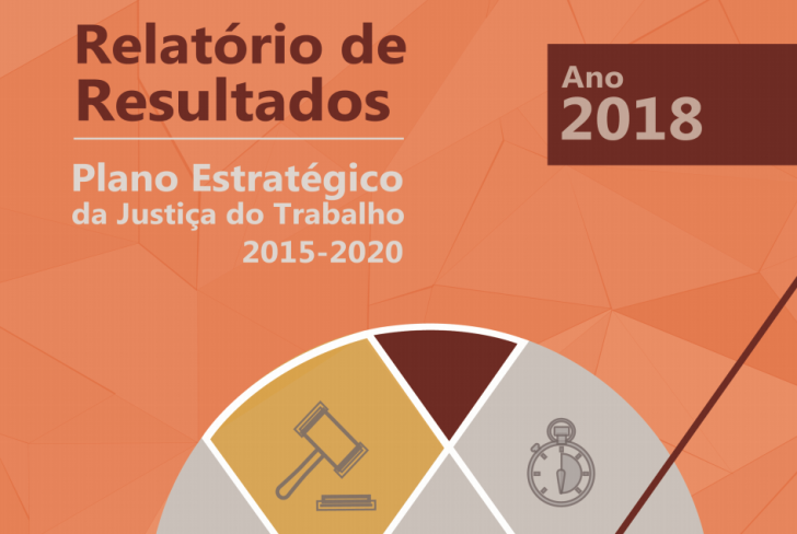 Arte em tons laranja com o título "Relatório de Resultados 2018 - Plano Estratégico da JT"