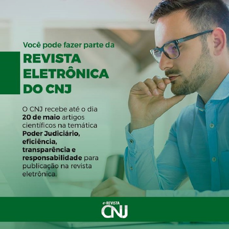 Arte de uma pessoa pensativa e divulgando a publicação.