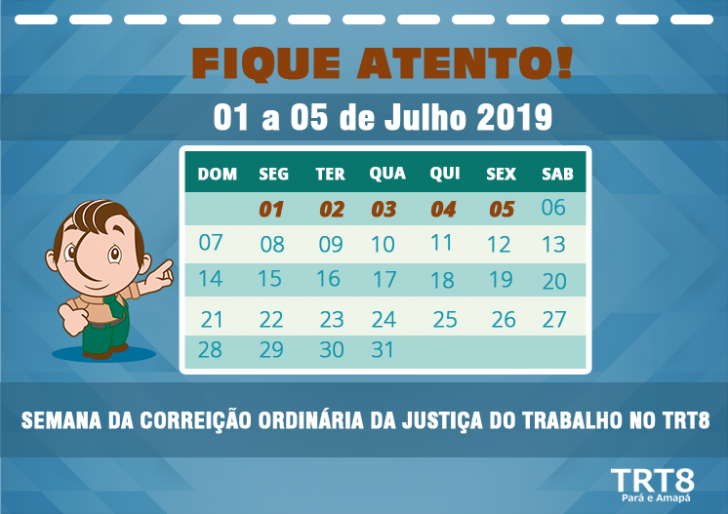 oitavindo ao lado do calendário com as informações da correição.