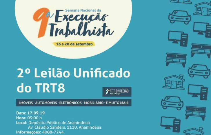 Arte do segundo leilão unificado na cor azul