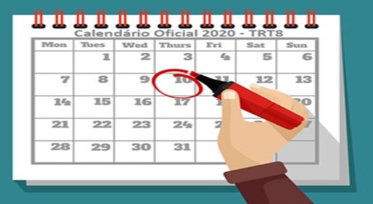 A foto mostra um calendário com uma marcação em vermelho no dia 10