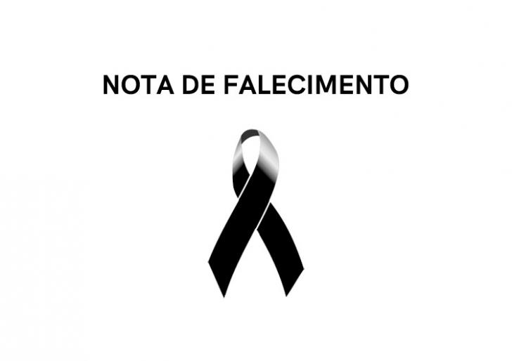 na imagem temos um laço preto que simboliza o luto e escrito nota de falecimento