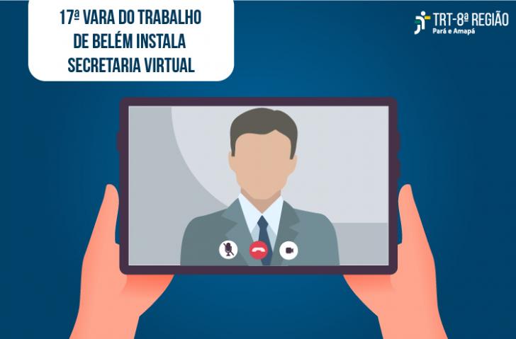 ARTE: Fundo azul com tela de tablet simulando uma conversa virtual