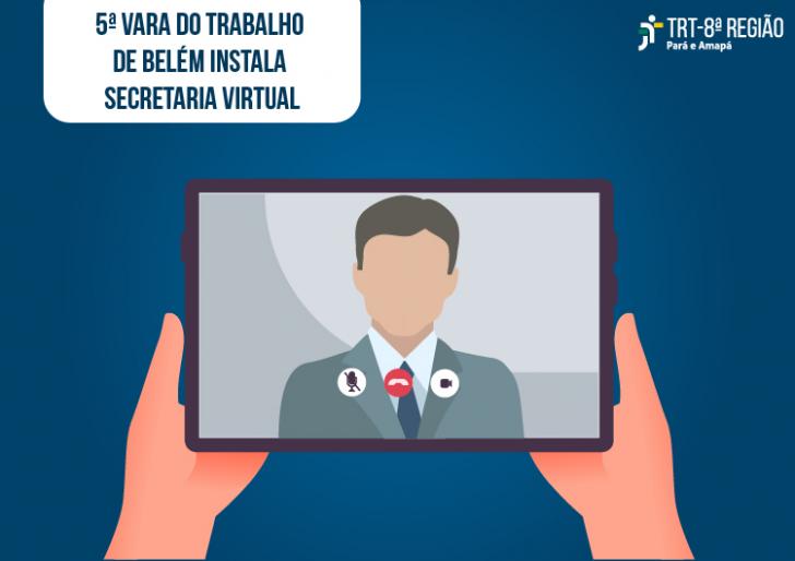 ARTE: Fundo azul com figura de um tablet simulando uma conversa virtual