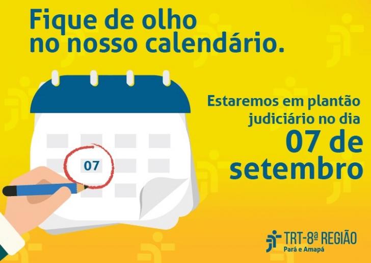 Arte de um calendário com data circulada, sugerindo o feriado do dia 07 de setembro.