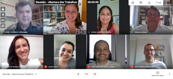 magistrados em reunião virutal pelo google meet