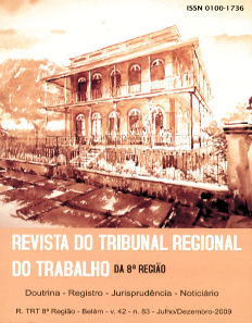 Imagem de capa da revista do Tribunal Regional do Trabalho da 8ª região, número 83