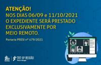 Arte de divulgação sobre alteração do funcionamento do TRT8 nos feriados 06/07 e 11/10.