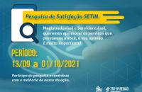 Arte sobre a Pesquisa de Satisfação 2021 da SETIN 