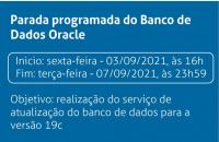 Parada programada do Sistema Oracle
