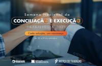 Arte de divulgação da Semana Nacional da Conciliação e Execução