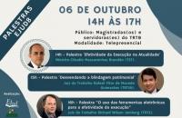 Arte de divulgação das palestras promovidas pela EJUD8