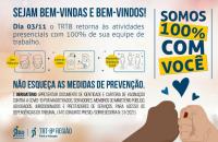 Cartaz da Retomada de 100% do expediente