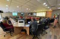 Magistrados e servidores do TRT8 durante a reunião de apresentação do Plano de Diretrizes da Gestão (2021-2022)