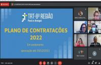 Tela da reunião com a imagem dos gestores que participaram da reunião de análise estratégica 
