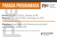 Arte de divulgação da suspenção do Sistema PJe