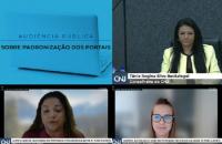 Imagem da tela de apresentação da audiência pública do CNJ