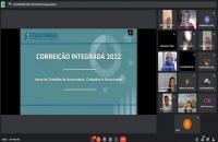 Imagem da tela da reunião Correicional realizada pela plataforma Google Meets