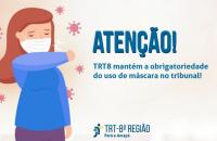 Arte que orienta o uso obrigatório de máscara