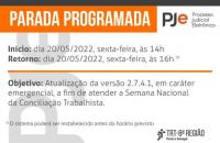 Ate divulgando parada programada do Sistema Pje.