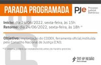 Imagem informativa sobre a Parada Programada do PJe