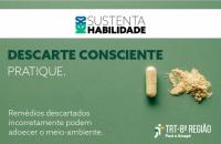 Identidade visual da campanha de descarte de remédios correto