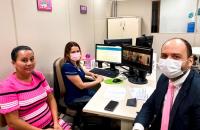 Sala de audiência híbrida realizada no Cejusc Belém