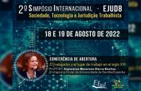 Foto da programação do @ simpósio internacioanl da EJUD8